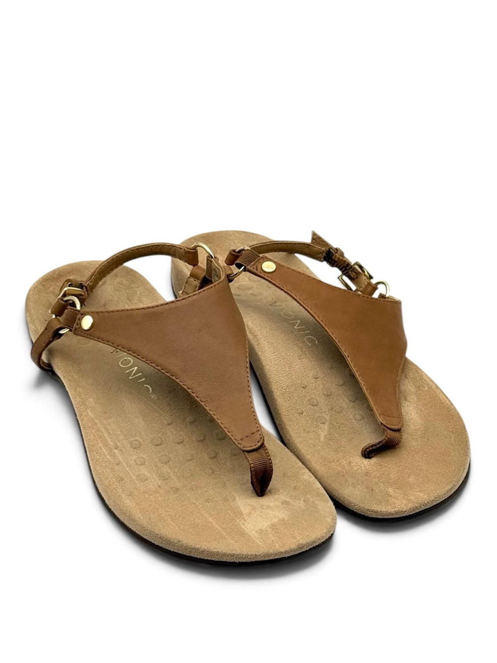 Vionic Kirra Leather Thong Sandal Tan 8